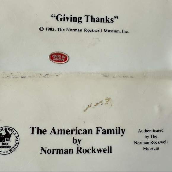 Norman Rockwell "Giving Thanks" Porcelain Figurine Thanksgiving Theme: AUTHENTIC - Picture 9 of 9